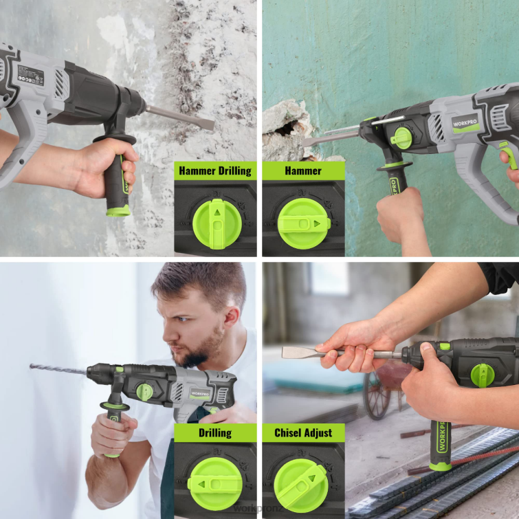 7.5AMP 1-1/4 Inch Premium SDS-Plus Rotary Hammer Drill, Lightweight Corded Version 8884L178 Useful WORKPRO Tool