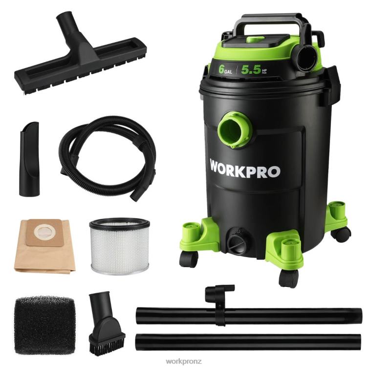 6 Gallon Shop Vacuum 5.5 Peak Horsepower Shop Vac Cleaner with HEPA Filter Hose and Accessories 8884L215 Helpful WORKPRO Tool