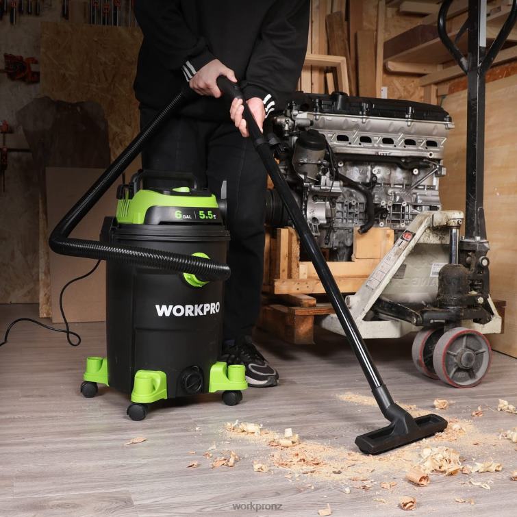 6 Gallon Shop Vacuum 5.5 Peak Horsepower Shop Vac Cleaner with HEPA Filter Hose and Accessories 8884L215 Helpful WORKPRO Tool