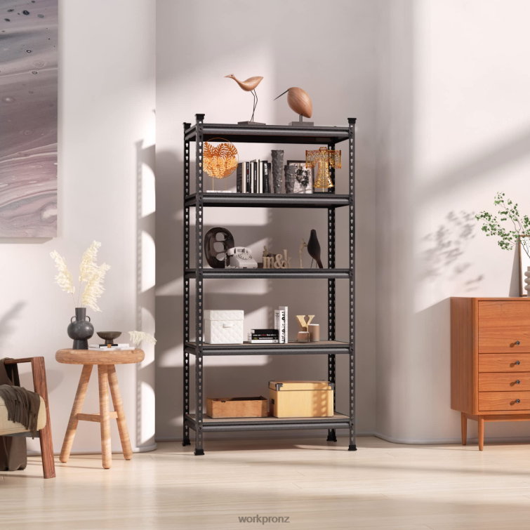 5-Tier Adjustable Metal Rack Storage Heavy Duty Shelving Unit, 4000 lbs Load Capacity 8884L12 Morden WORKPRO Storage