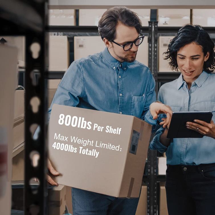 5-Tier Metal Shelving Unit, Heavy Duty Adjustable Storage Rack 8884L7 Black WORKPRO Storage