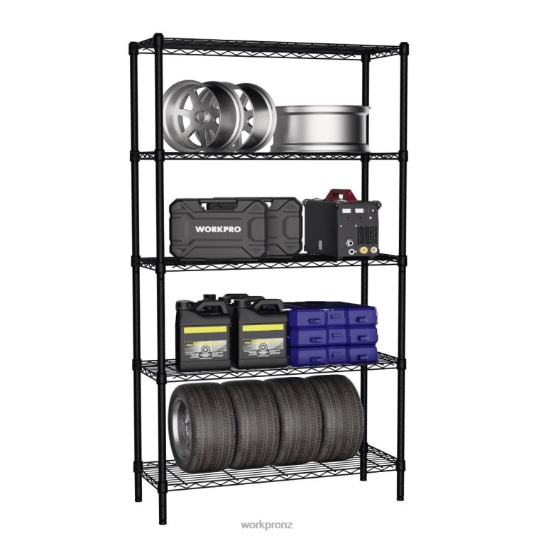 5-Tier Wire Shelving Unit Metal Storage Shelves Rack, Heavy Duty Utility Shelving 8884L11 Useful WORKPRO Storage