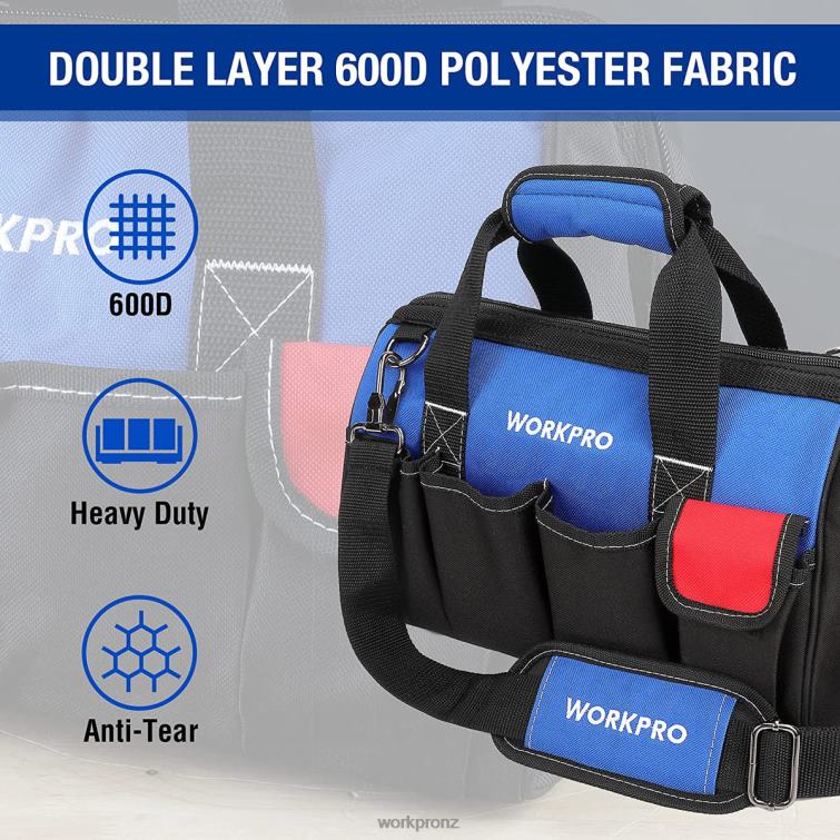 14-inch Tool Bag, Multi-pocket Tool Organizer with Adjustable Shoulder Strap 8884L31 Useful WORKPRO Storage
