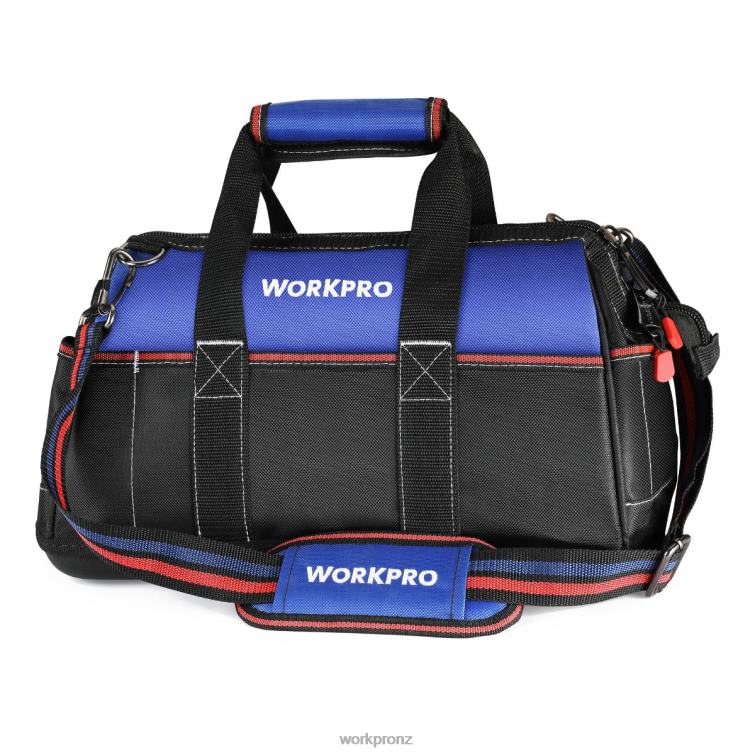 16-inch Wide Mouth Tool Bag, Heavy Duty Cloth Tool Storage Bag with Water Proof Molded Base, Adjustable Shoulder Strap 8884L24 Helpful WORKPRO Storage