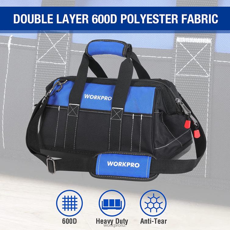 16-inch Wide Mouth Tool Bag with Water Proof Molded Base 8884L34 Useful WORKPRO Storage
