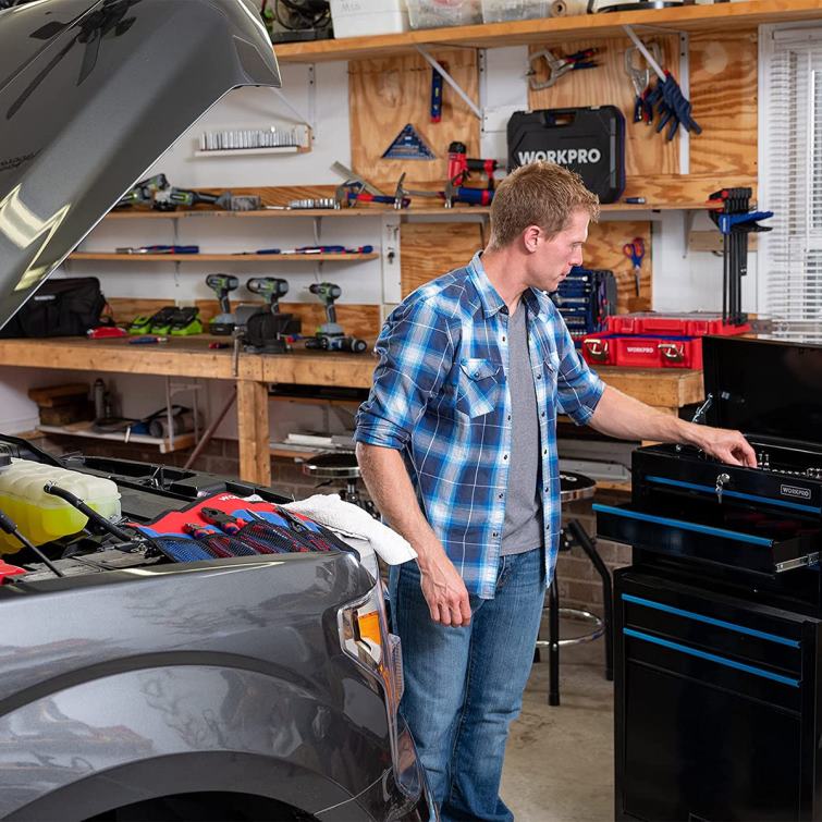 5-Drawer Rolling Tool Chest, Sliding Metal Drawer Rolling Tool Storage Cabinet 8884L18 Useful WORKPRO Storage