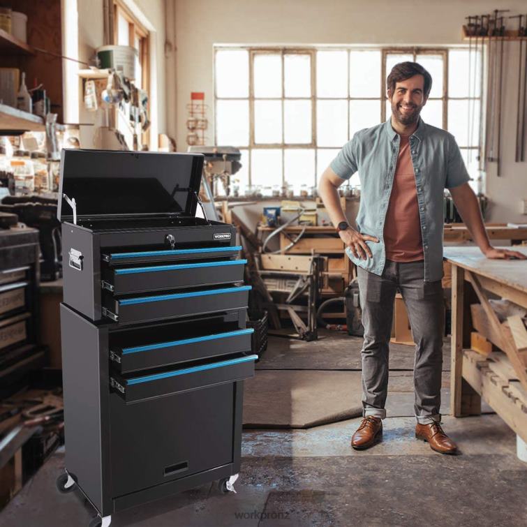 5-Drawer Rolling Tool Chest, Sliding Metal Drawer Rolling Tool Storage Cabinet 8884L18 Useful WORKPRO Storage