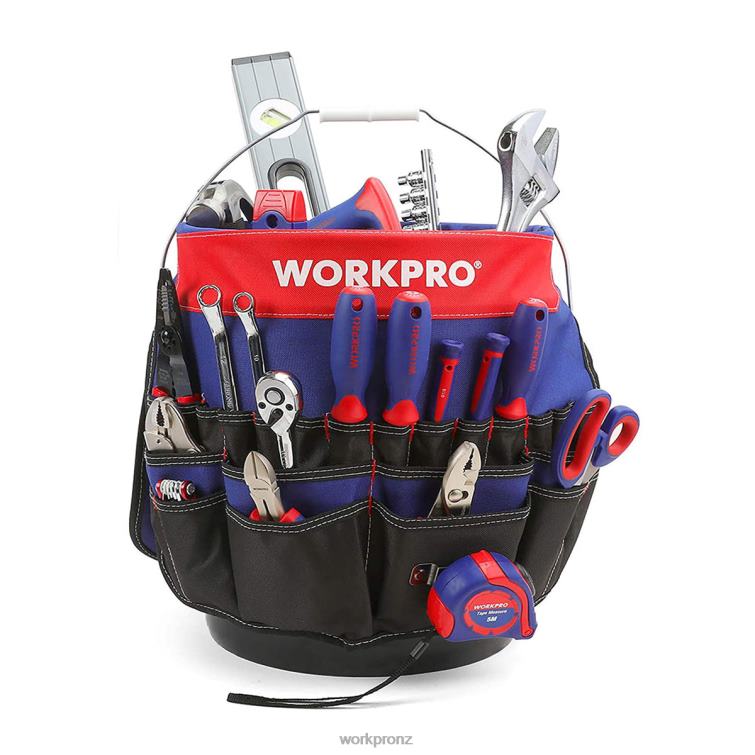 Bucket Tool Organizer with 51 Pockets (Tools Excluded) 8884L20 Helpful WORKPRO Storage