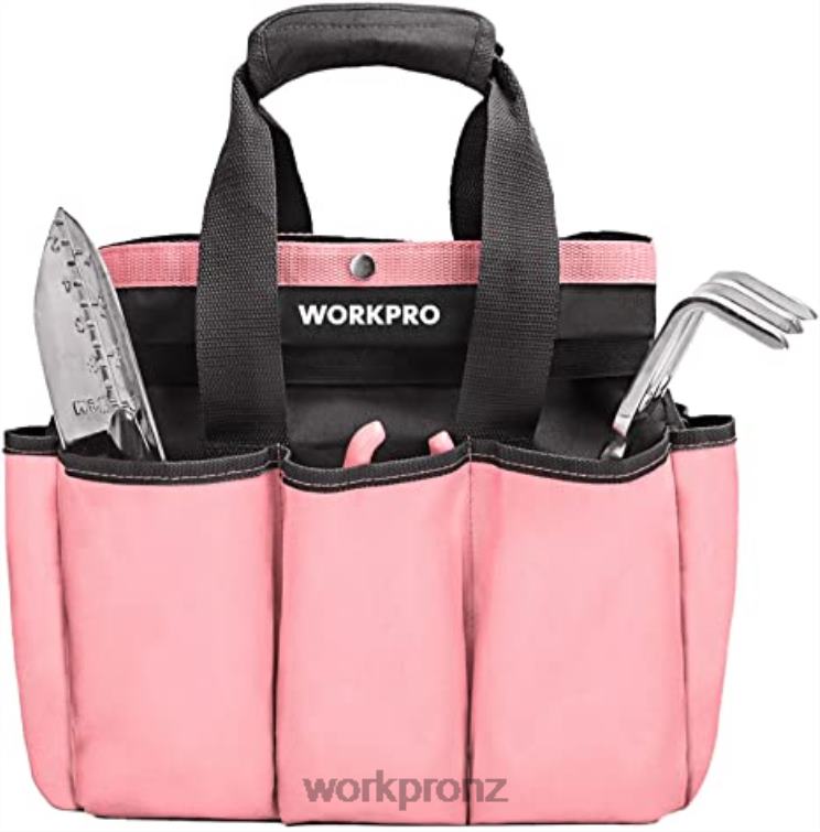 Garden Tool Bag, Garden Tote Storage Bag with 8 Pockets, Home Organizer for Indoor and Outdoor Gardening 8884L256 Pink/Green WORKPRO Storage