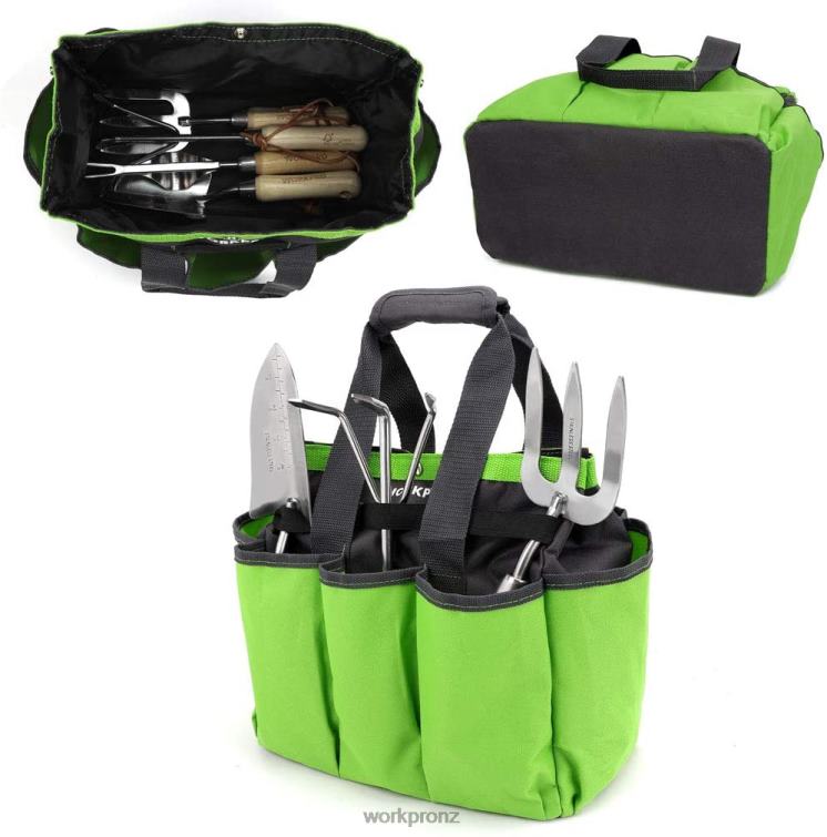 Garden Tool Bag, Garden Tote Storage Bag with 8 Pockets, Home Organizer for Indoor and Outdoor Gardening 8884L256 Pink/Green WORKPRO Storage