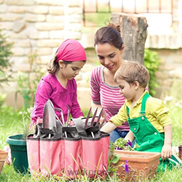 Garden Tool Bag, Garden Tote Storage Bag with 8 Pockets, Home Organizer for Indoor and Outdoor Gardening 8884L256 Pink/Green WORKPRO Storage