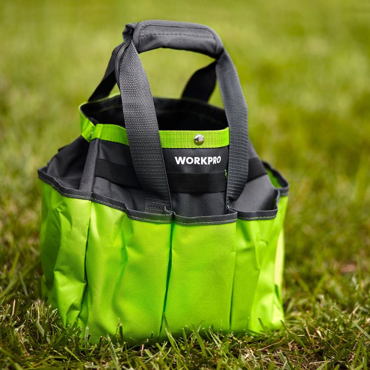 Garden Tool Bag, Garden Tote Storage Bag with 8 Pockets, Home Organizer for Indoor and Outdoor Gardening 8884L256 Pink/Green WORKPRO Storage