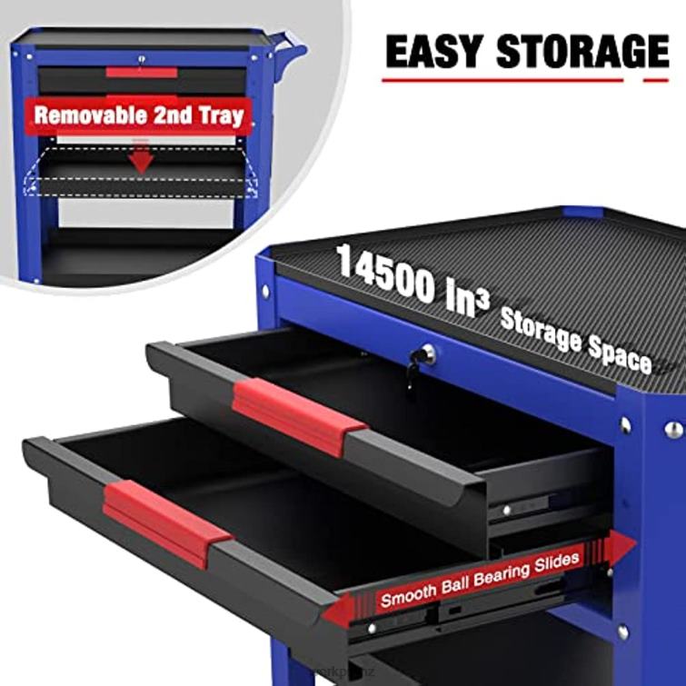 Premium 2-Drawer Rolling Tool Cart, Heavy Duty Utility Industrial Service Cart Storage Organizer with Wheels and Locking System 8884L16 Useful WORKPRO Storage
