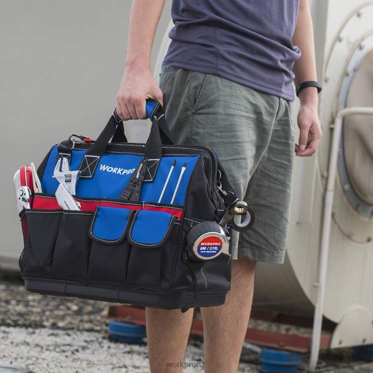 Tool Bag Closed Top Wide Slot Storage with Waterproof Base and Adjustable Shoulder Straps 8884L30 Morden WORKPRO Storage