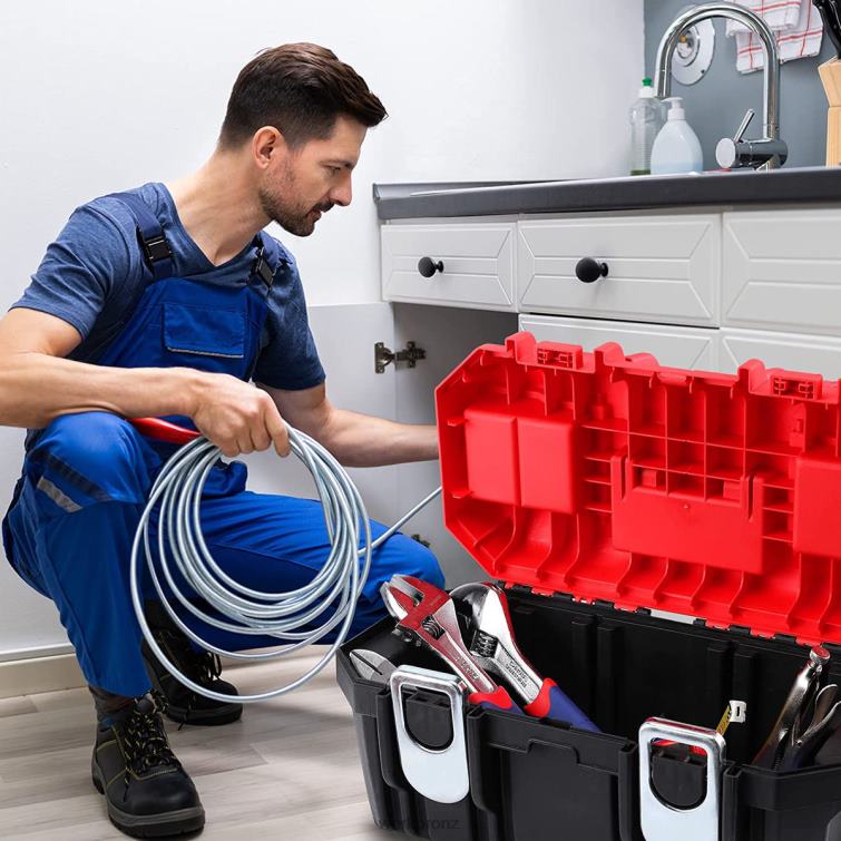 Tool Box Portable with Removable Tray Heavy Duty Toolbox with 2 Metal Latches 8884L33 Useful WORKPRO Storage