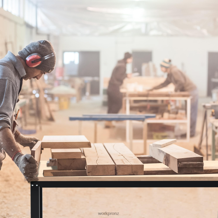 Adjustable Workbench 3000 LBS Load Capacity Hardwood Worktable with Power Outlets 8884L4 Useful WORKPRO Storage