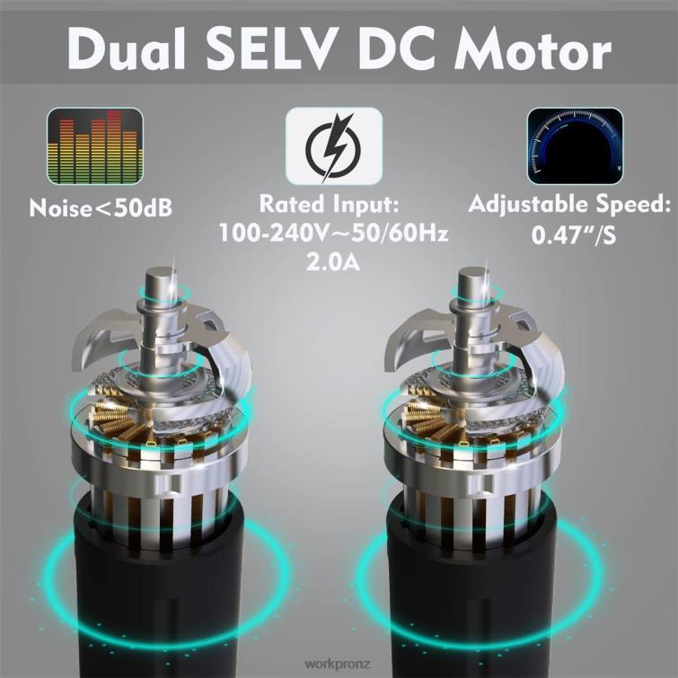 Electric Standing Height Adjustable Workbench with Wooden Top and Dual Motor 8884L5 Morden WORKPRO Storage