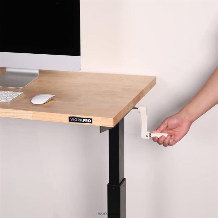 Height Adjustable Work Table with Crank Handle, with Casters and Leveling Feet, 500 Lbs Load Capacity 8884L3 Useful WORKPRO Storage