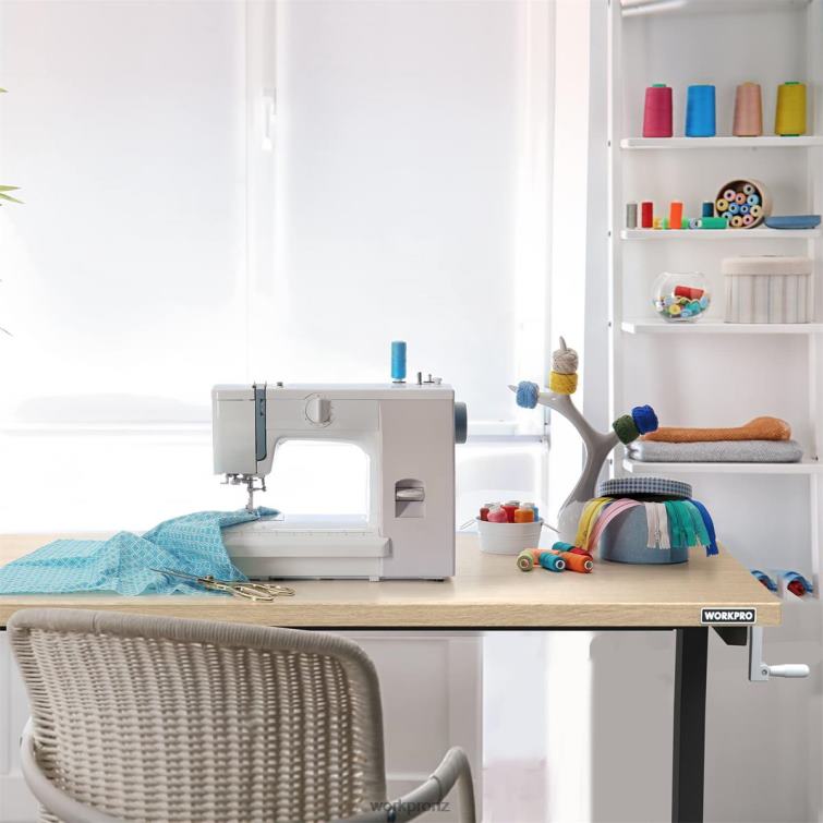 Height Adjustable Work Table with Crank Handle, with Casters and Leveling Feet, 500 Lbs Load Capacity 8884L3 Useful WORKPRO Storage