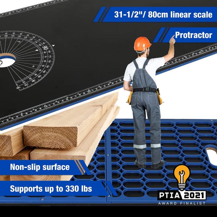 Miter Saw Stand 5-in-1 Portable Workbench with Detachable Miter Saw Stand & Height Adjustable Legs 8884L2 Useful WORKPRO Storage