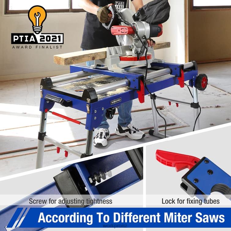 Miter Saw Stand 5-in-1 Portable Workbench with Detachable Miter Saw Stand & Height Adjustable Legs 8884L2 Useful WORKPRO Storage
